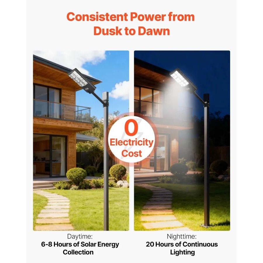 VEVOR 12000W Solar Powered LED Street Light - 900000LM