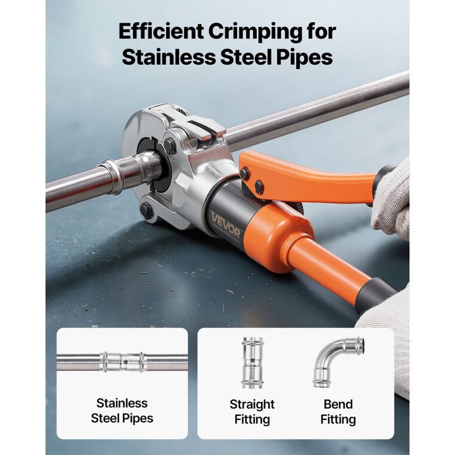 VEVOR Hydraulic Pipe Crimping Tool – V12/V15/V18/V22/V28