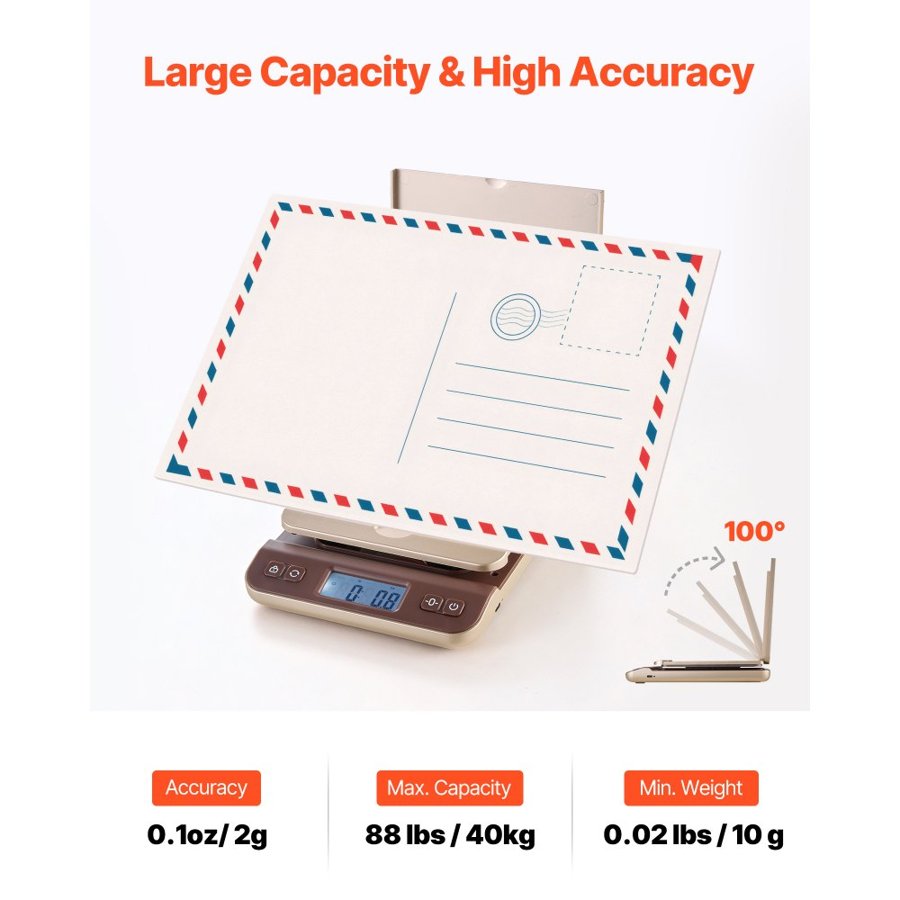 VEVOR Digital Shipping Postal Scale – 88 lbs, 0.1 oz