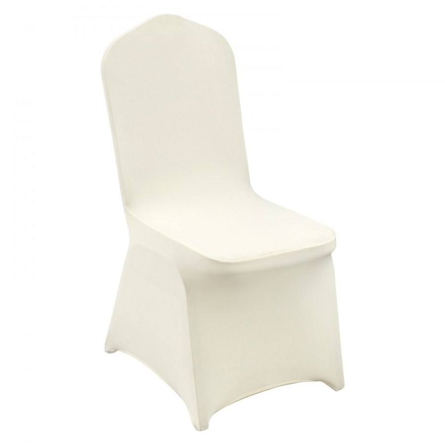 VEVOR Stretch Spandex Folding Chair Covers, Universal Fitted Chair Cover, Removable Washable Protective Slipcovers, for Wedding, Holiday, Banquet, Party, Celebration, Dining (50PCS Beige)