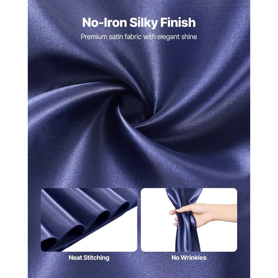 VEVOR Satin Chair Sashes – 7×108" Ribbon, 50 Pcs, Navy Blue