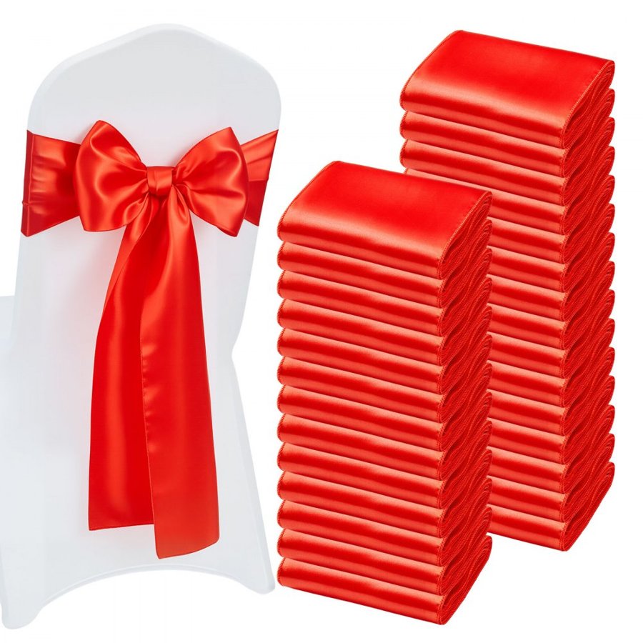 VEVOR Chair Sashes and Bows – Satin 7 × 108 in, 100PCS