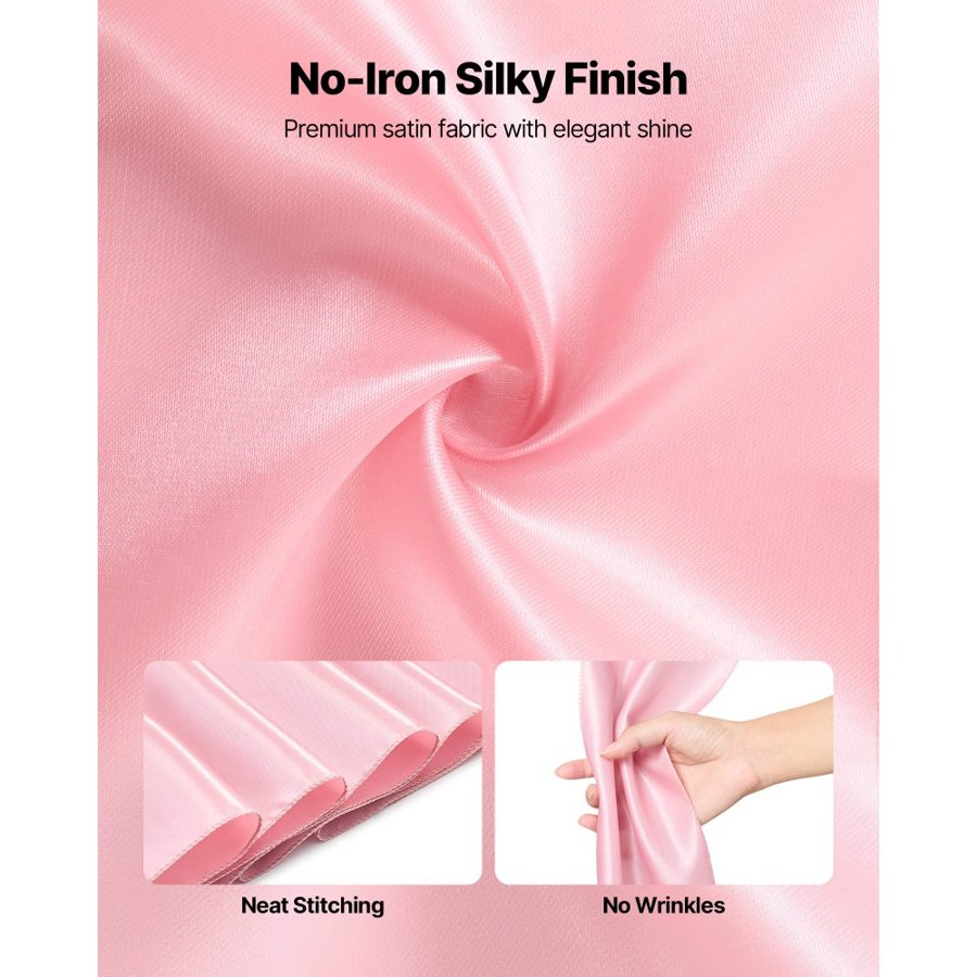 VEVOR Rose Gold Satin Chair Sashes – 275x17 cm, 50 Pack