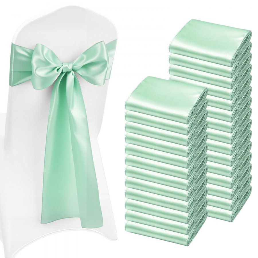 VEVOR Green Chair Sashes – 100 PCS, 7 x 108 Inch, 275 x 17cm