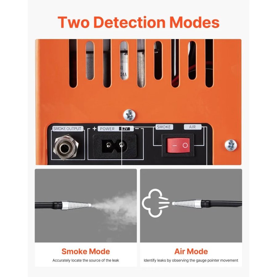 VEVOR EVAP Leak Detector – DC 12V Smoke Tester with Gauge