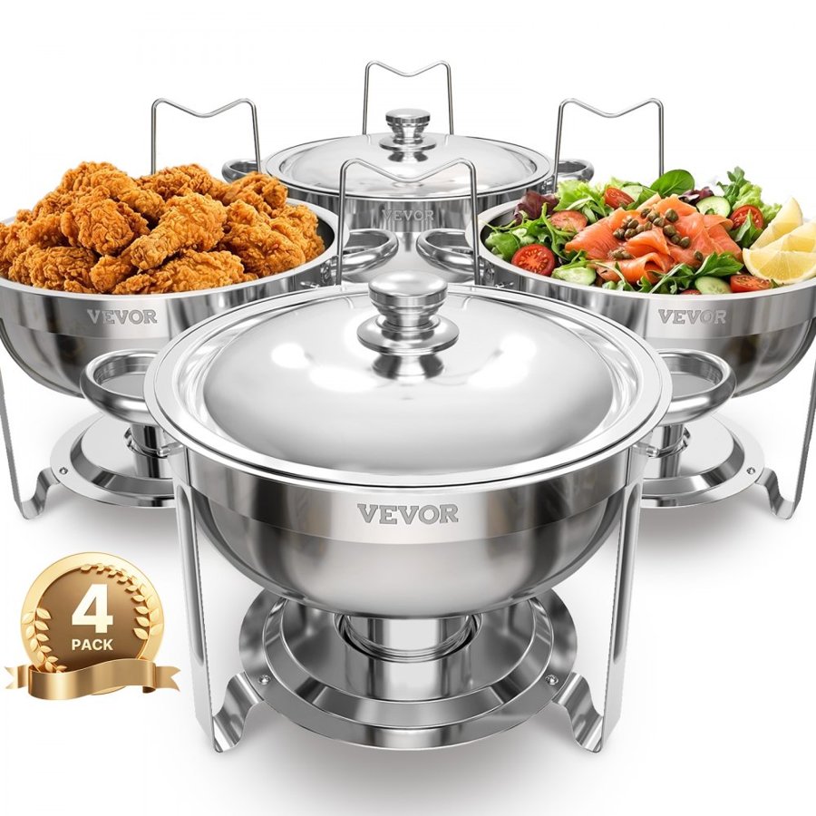 VEVOR Buffet Chafing Dish Set – 5 Qt Capacity, 4 Packs