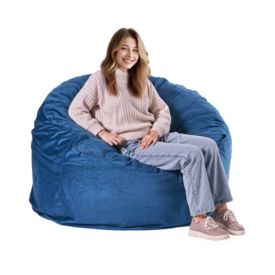 VEVOR Round Bean Bag Chair – 46x46x25", 32.19 lbs, Washable