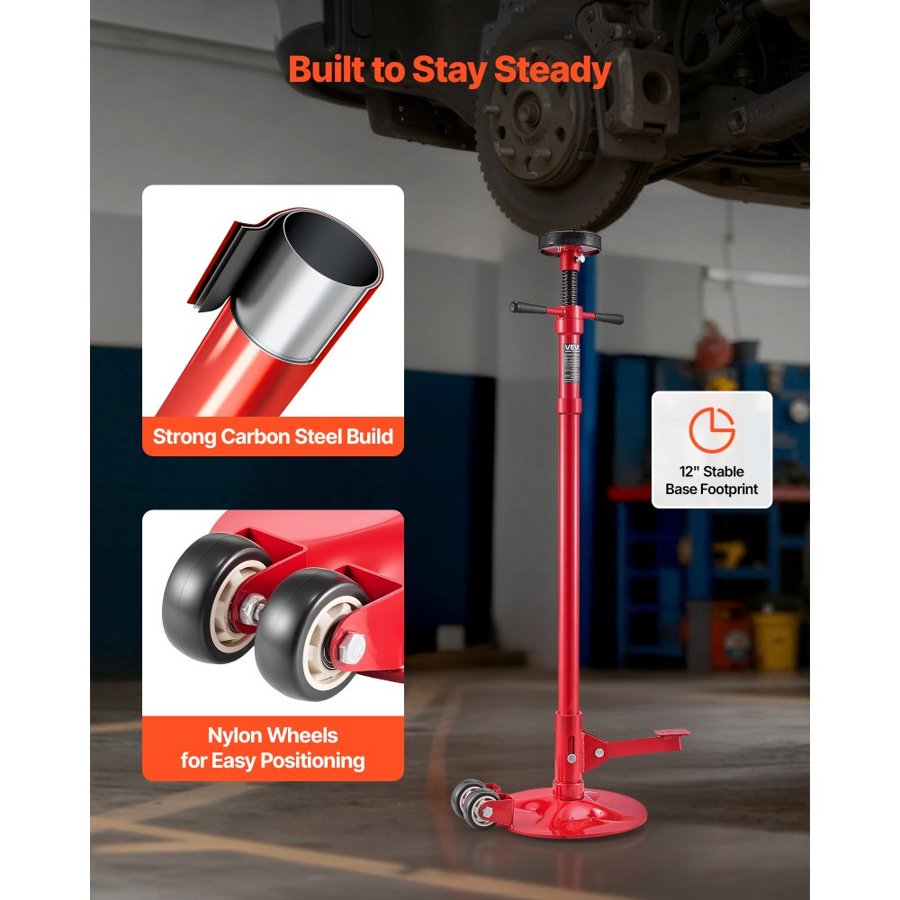 VEVOR Under Hoist Jack Stand – 3/4 Ton, 51.97"–80", 2 Wheels