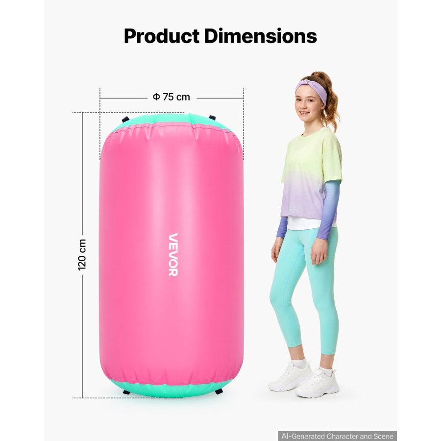 VEVOR Air Roller Gymnastics Barrel – 120x75cm, 200kg