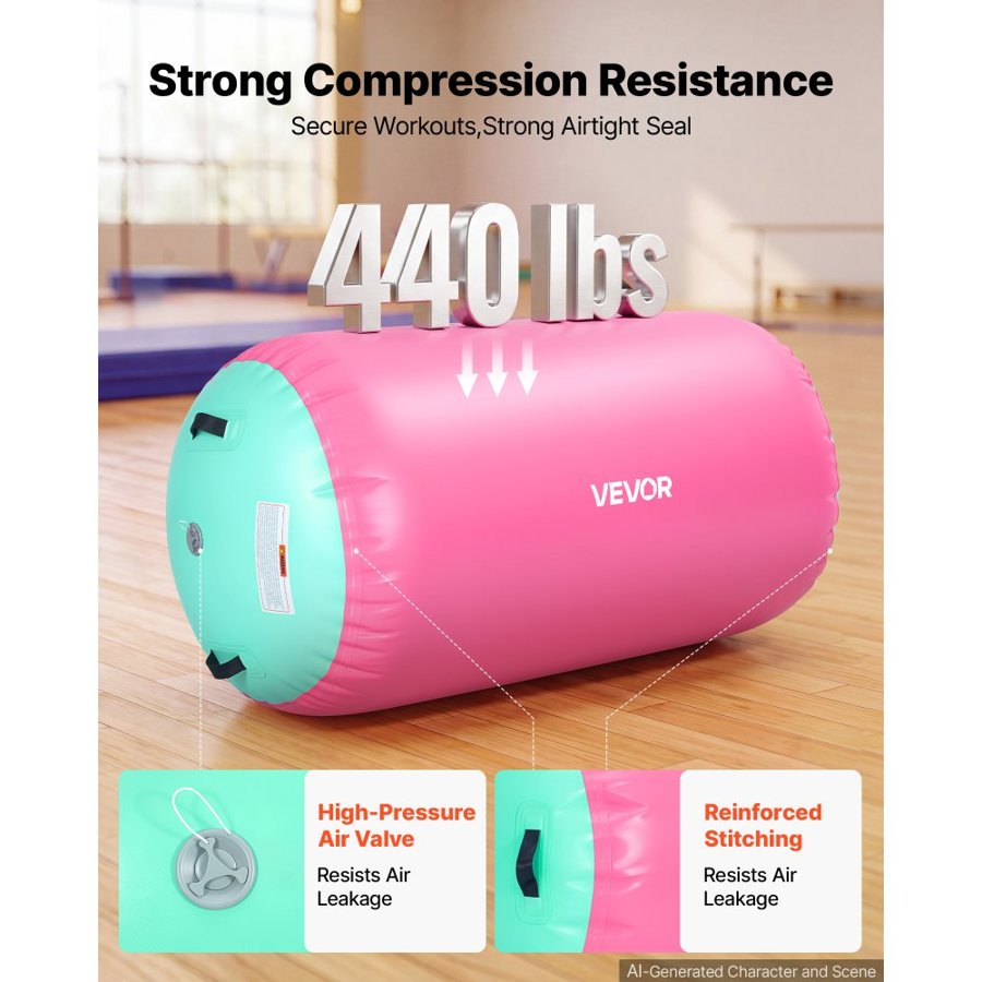 VEVOR Air Roller Gymnastics Barrel – 120x75cm, 200kg