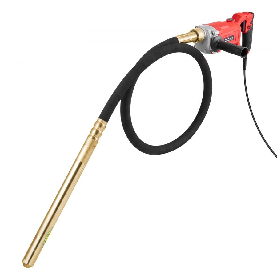 VEVOR Handheld Concrete Vibrator, 960W Electric Vibrator 4000 RPM, Electric Concrete Vibrating Tool With 6.6ft / 2m Shaft Rod, Portable Pencil Cement Vibrator Remove Air Bubble and Mix Concrete