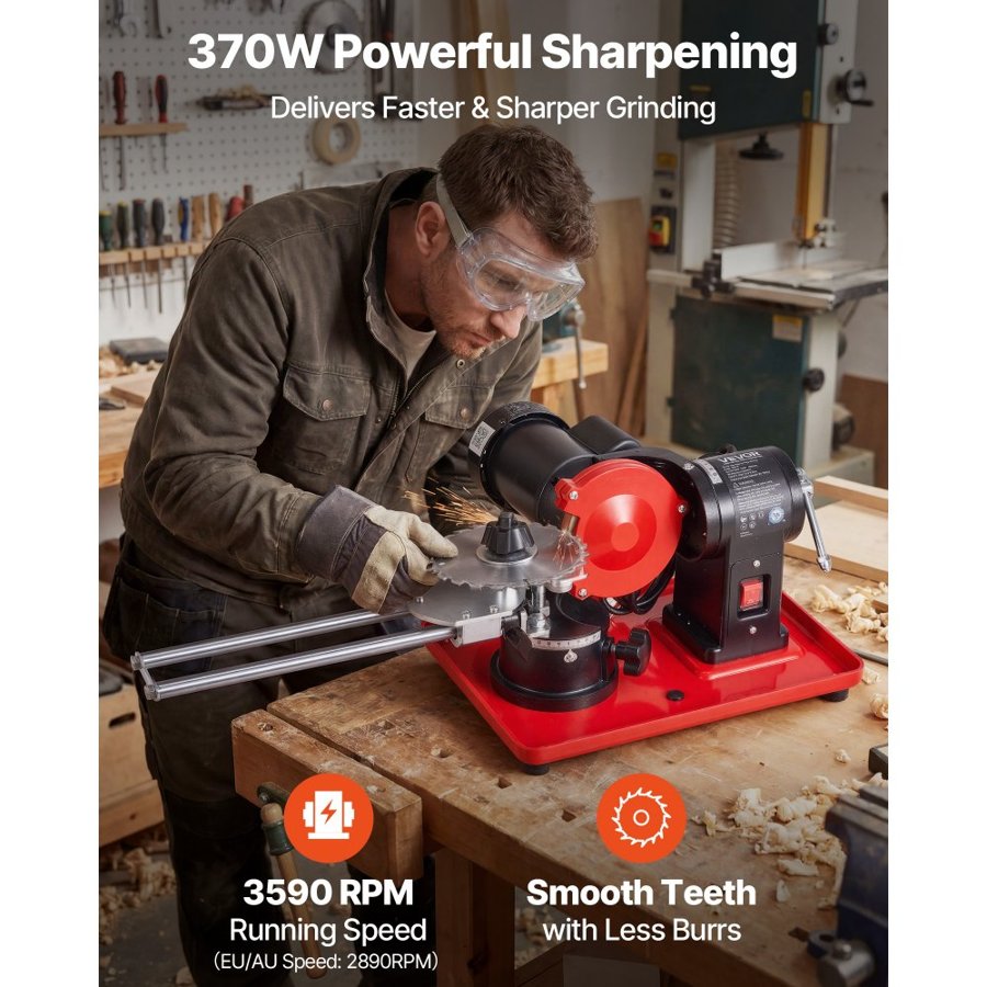 VEVOR Circular Saw Blade Sharpening Tool – 370W, Φ80–700mm