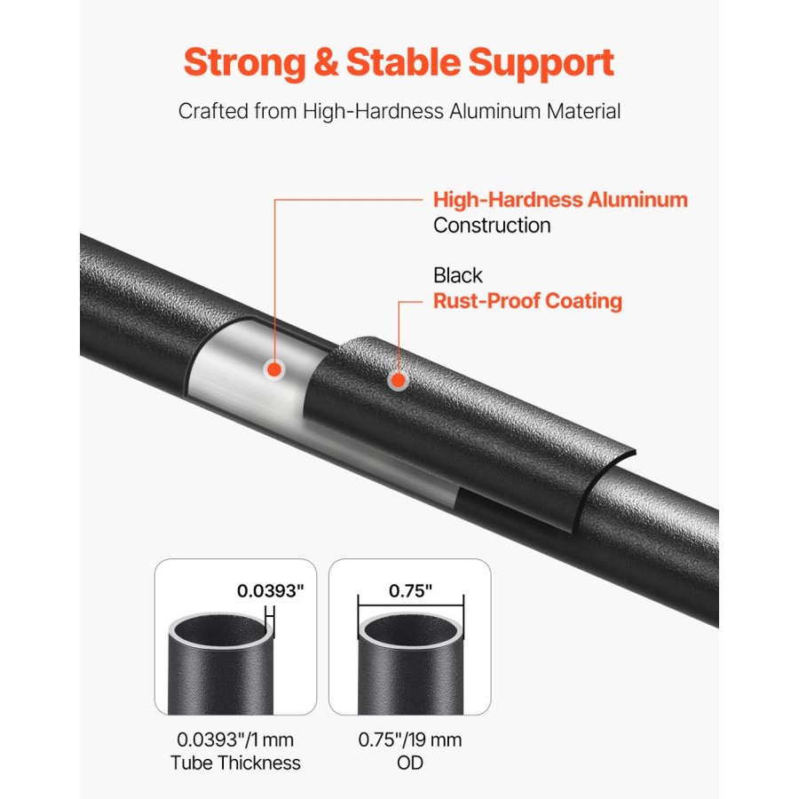 VEVOR Aluminum Spindles Deck Railing - 101 PCS, 29.45 lbs