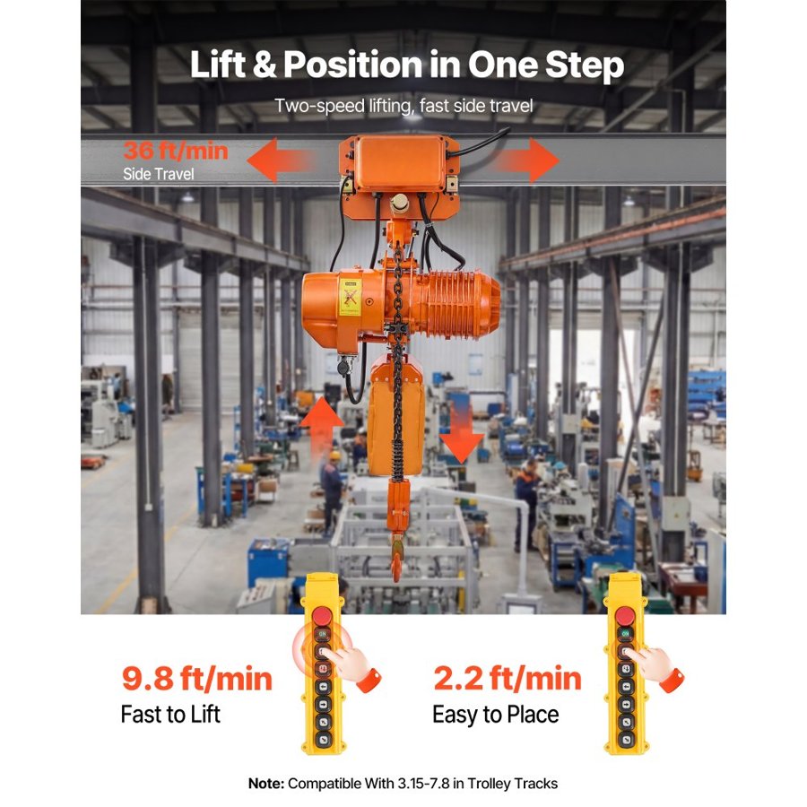 VEVOR Lift Electric Hoist Crane – 2000 kg, 6.1 m Height