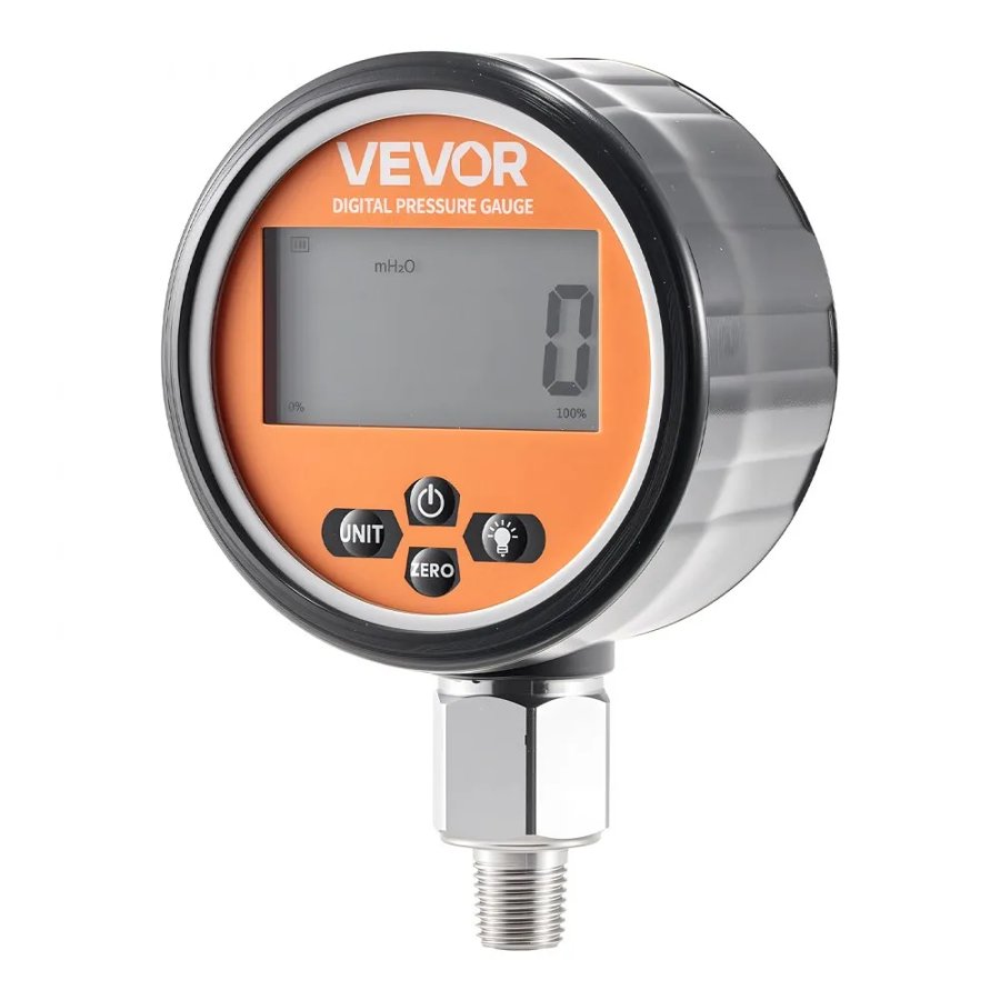VEVOR Digital Hydraulic Pressure Gauge – 0–10000 PSI, 1/4"