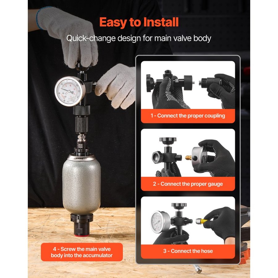 VEVOR Hydraulic Pressure Test Kit for Nitrogen Accumulators