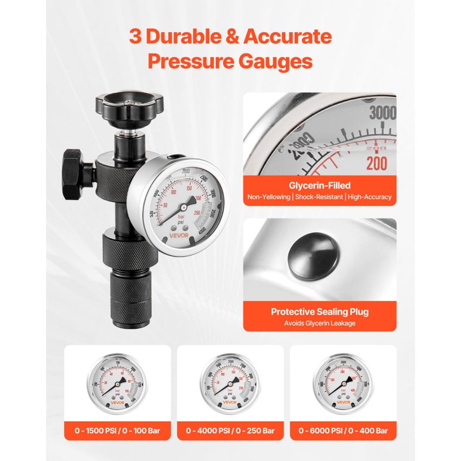 VEVOR Hydraulic Pressure Test Kit for Nitrogen Accumulators