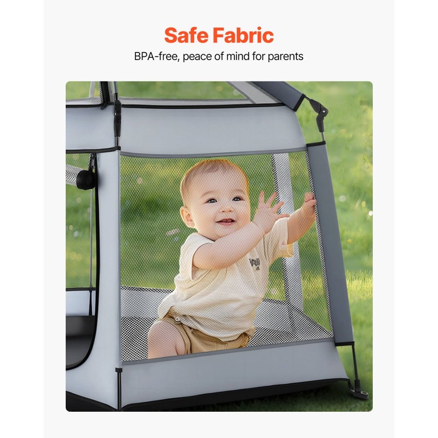 VEVOR Baby Playpen, Pop Up Toddler Playpen with Canopy, Indoor & Outdoor Portable Play Yard for Babies Toddlers with UPF 50+ Sunshades & Travel Bag for Home Park Beach, Foldable & Lightweight