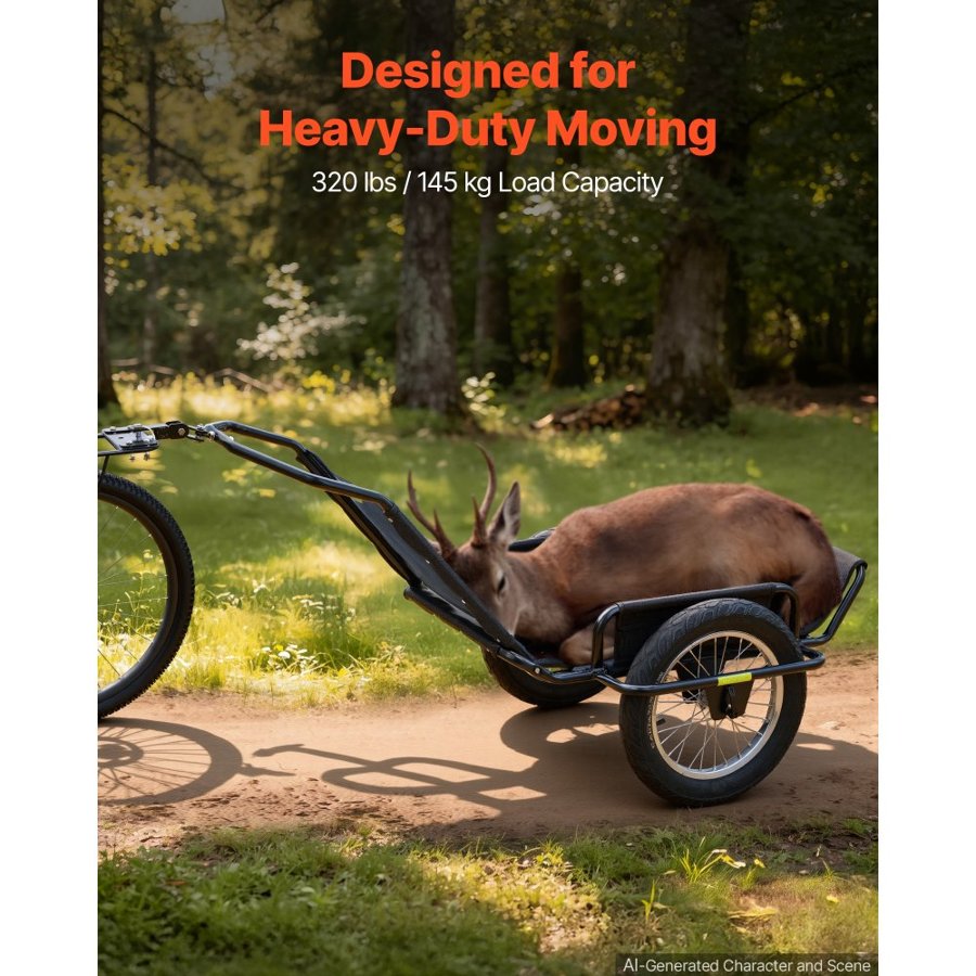 VEVOR Bicycle Game Cart – 320 lbs, 16 in Wheels, Foldable