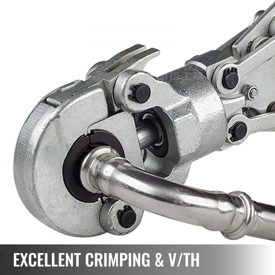 VEVOR 6T Hydraulic Crimping Tool V12-28mm TH16-32mm Press Pliers, V-shaped/TH-Shaped Pipe Crimping Pliers, Jaws 360° Head Hand-Held Press Pliers PE-X Crimping Tool for Composite Pipes PEX PE-X PB Pipe