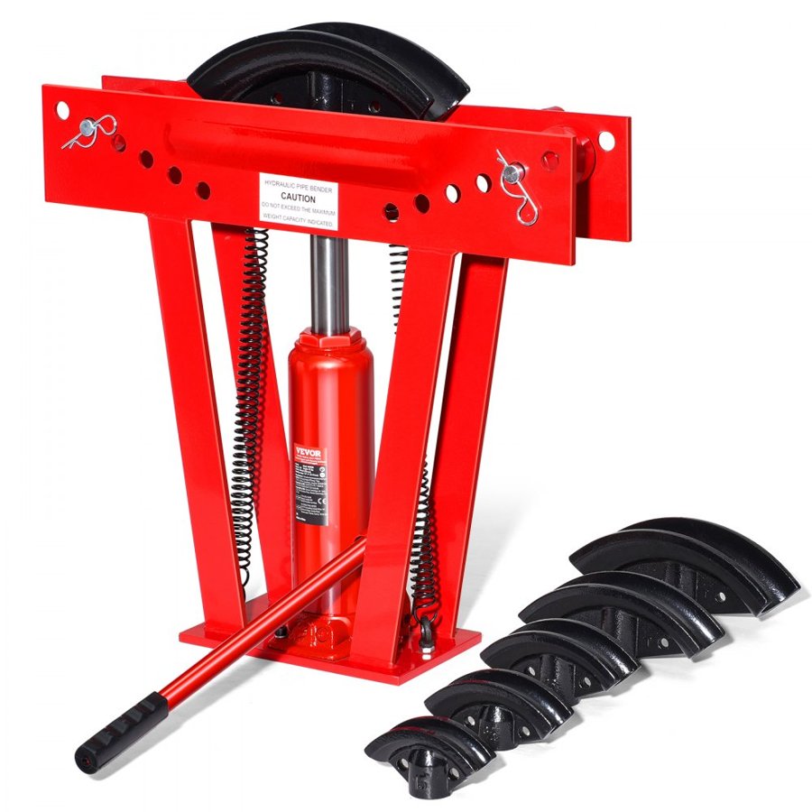 VEVOR 12 Ton Pipe Bender – Hydraulic Bending Tool, 6 Dies