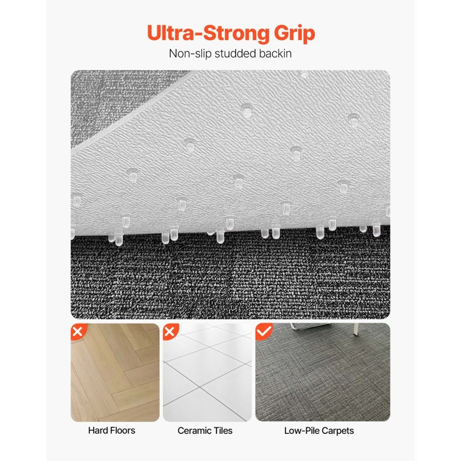 VEVOR 36 x 48 Chair Mat - Studded PVC, 2.2mm Thick