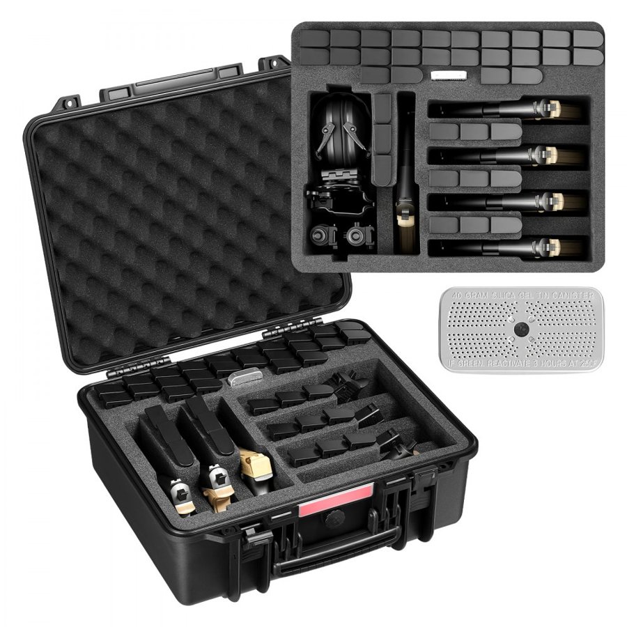 VEVOR Multiple Pistol Hard Case – 19.3×17.1 inch, IP67, TSA