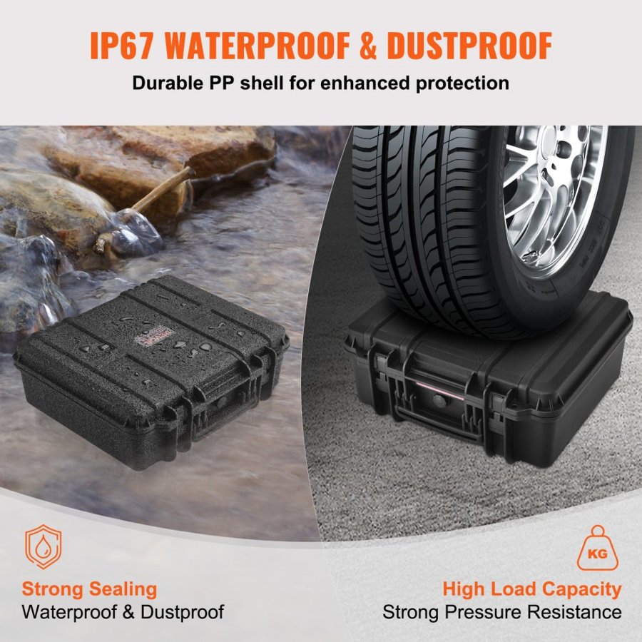 VEVOR 6 Pistol Case – IP67 Waterproof, Foam Compartment