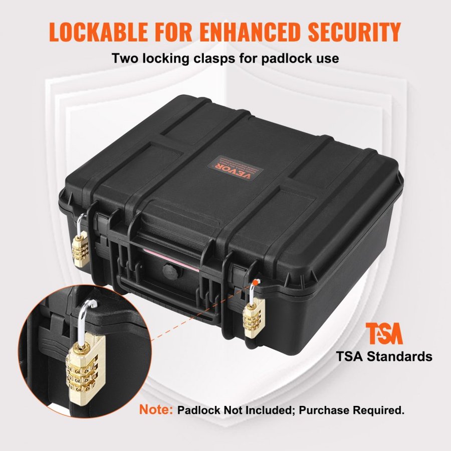 VEVOR 6 Pistol Case – IP67 Waterproof, Foam Compartment