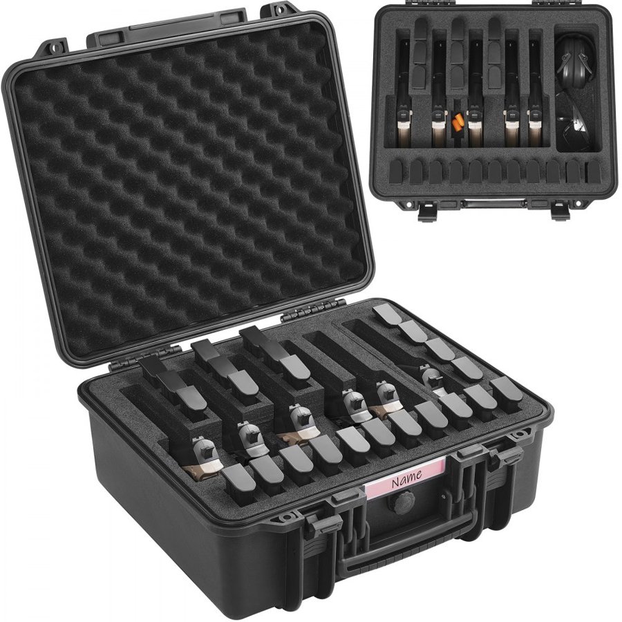 VEVOR 6 Pistol Hard Case – 18.7 × 16.3 × 8.8 Inch, IP67