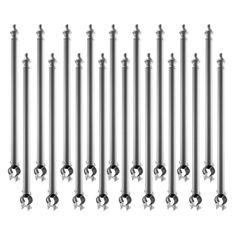 VEVOR Chain Link Fence Extensions, 18 Packs 695 mm Extension Height, Galvanized Post Extender for 32 to 38 mm Top of Fence, U Bracket, Barbed Wire Extend Arm for Privacy, Prevent Dogs Jumping Out