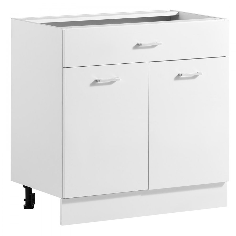 VEVOR White Shaker Base Cabinet Ready to Assemble 80cmW Unassembled Cabinet, 800x475x815 mm(W x D x H), with 2 Doors, 1 Drawers, Adjustable Shelf, Soft-Close Hardware, for Home, Office, Laundry Room