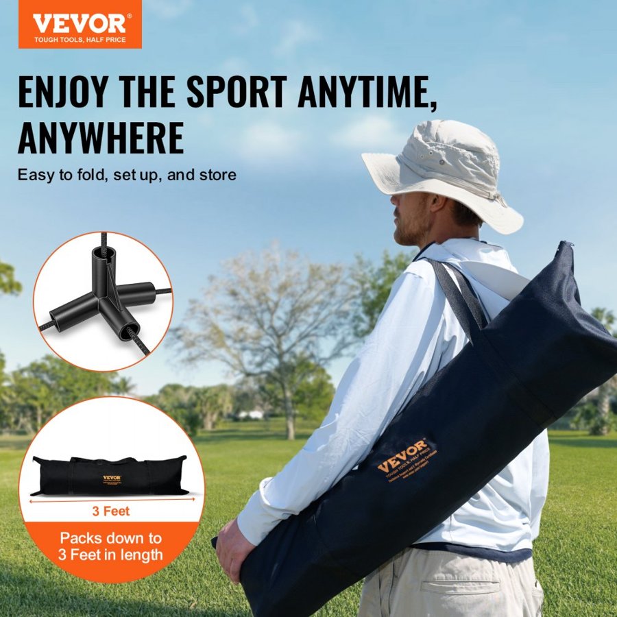 VEVOR 20ft Badminton Net Set Outdoor Portable Volleyball Pickleball Tennis Net