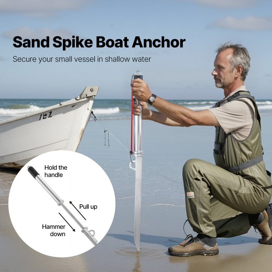 VEVOR Sand Spike Boat Anchor – 36 in., 9.9 lbs Load