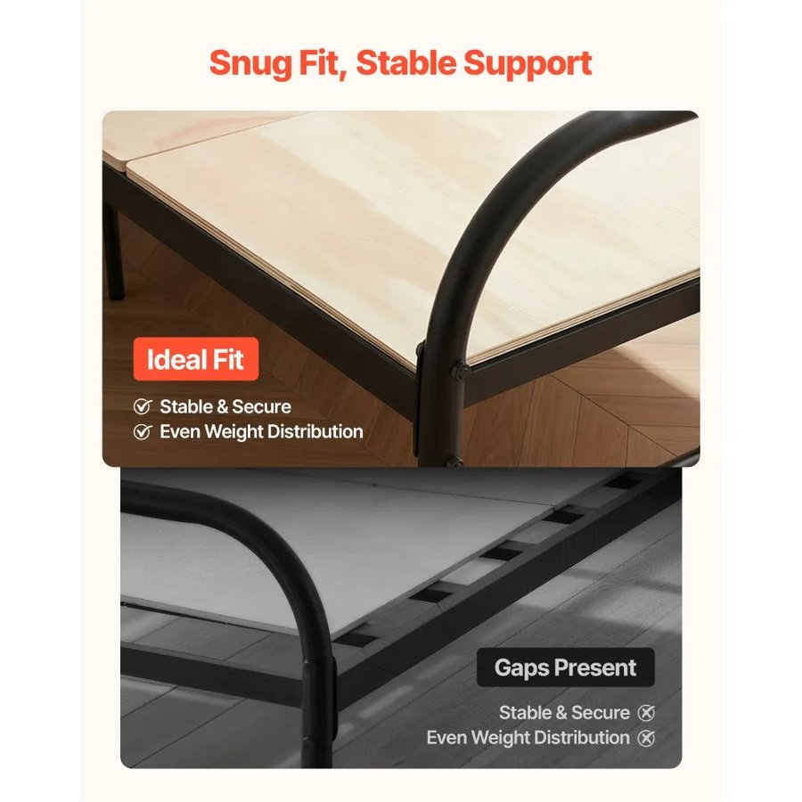 VEVOR Bunkie Board, King Size 76.8 x 70.1 in, Foldable Bed Board Under Mattress with Nylon Webbing, Plywood, Rounded Edges, Anti-Sag Design for Metal Frames, Sleeper Sofas, Platform and Bunk Beds