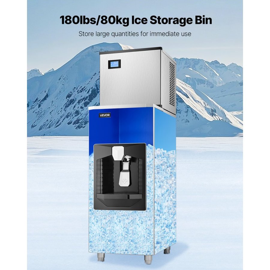 VEVOR Ice Maker with Crushed Ice – 180 Lbs Bin, 20 Lbs/Min