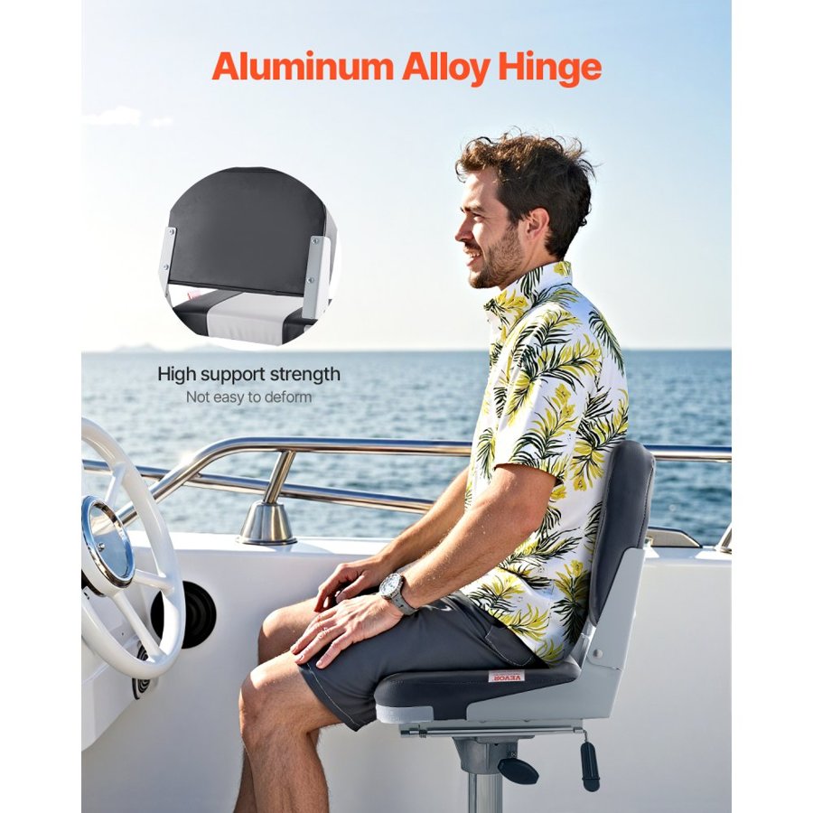 VEVOR Folding Boat Seat – 5.1" x 5.1" Bolt Hole Installation