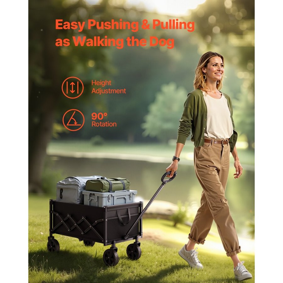 VEVOR 225lb Collapsible Folding Wagon Cart With Wheels