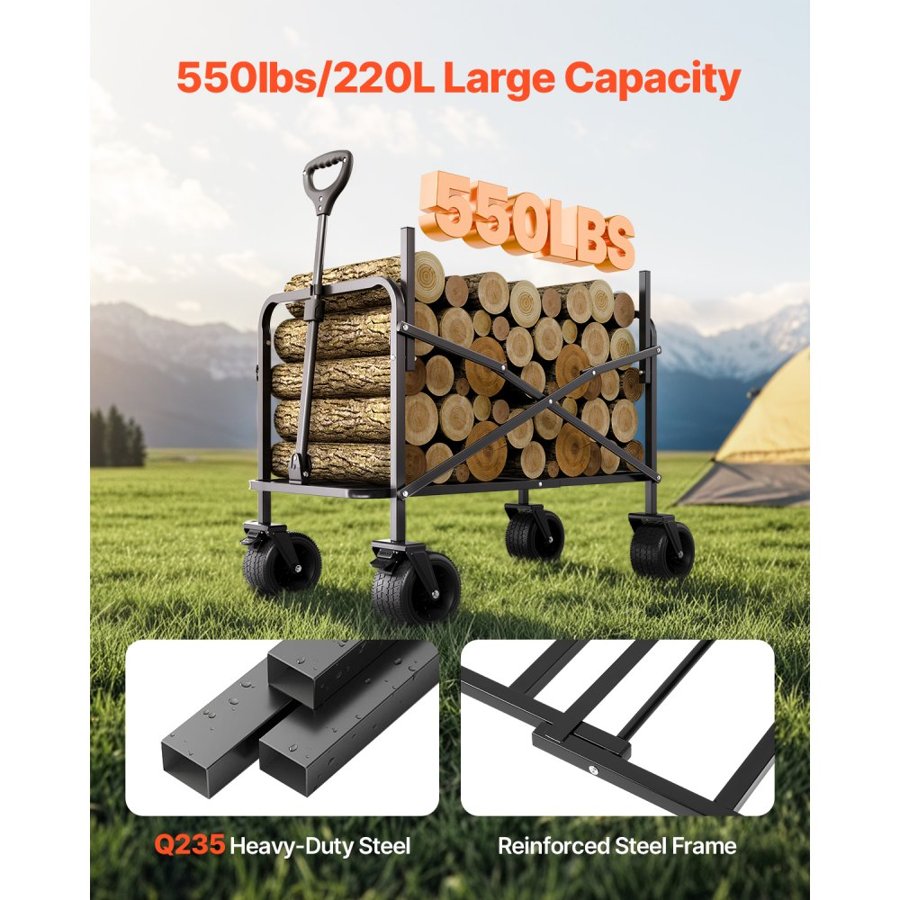 VEVOR Convertible Wagon Bench – 550lb Storage, 220L, 2-in-1