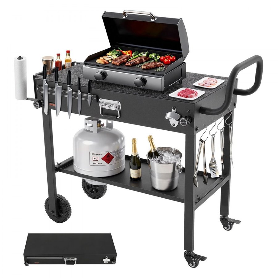 VEVOR Outdoor Grill Cart – Magnetic Tool Rack, 31 × 17 inch