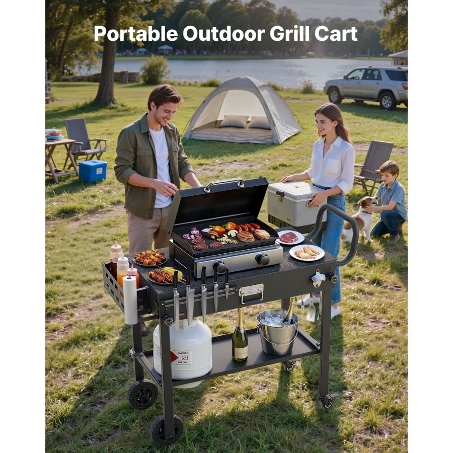 VEVOR Outdoor Grill Cart – Magnetic Tool Rack, 31 × 17 inch