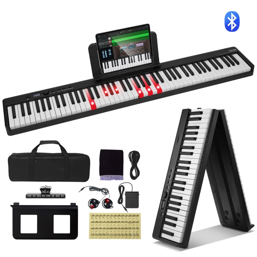VEVOR Piano Foldable Keyboard – 88 Keys, 180°, Bluetooth 5.0
