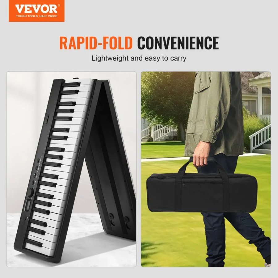 VEVOR Piano Foldable Keyboard – 88 Keys, 180°, Bluetooth 5.0