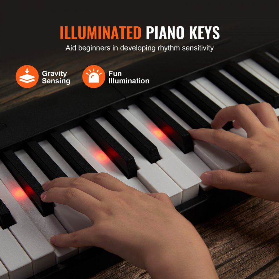 VEVOR Piano Foldable Keyboard – 88 Keys, 180°, Bluetooth 5.0