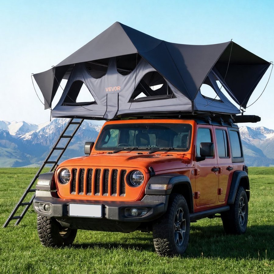 VEVOR Auto Roof Top Tent – 2-3 Person, 8.1x4.6ft, 10 Windows