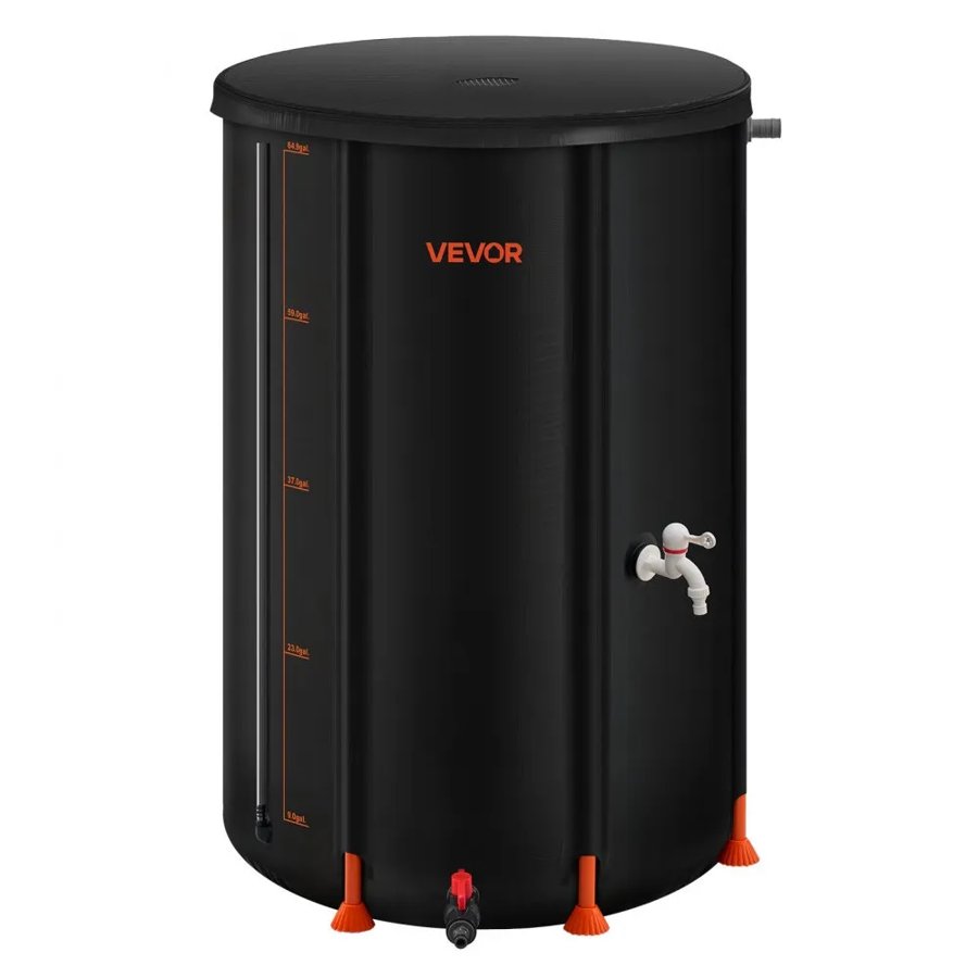 VEVOR Collapsible Rain Water Barrel – 66 Gallon, 500D PVC