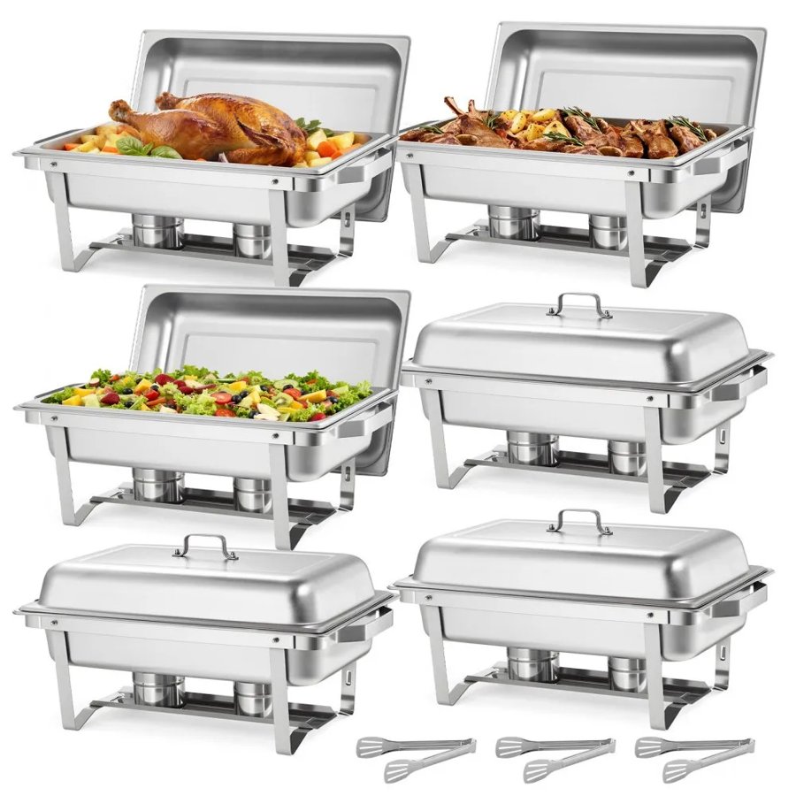 VEVOR Rectangle Chafing Dish – 9 Qt, 6 Pack, 12 Racks