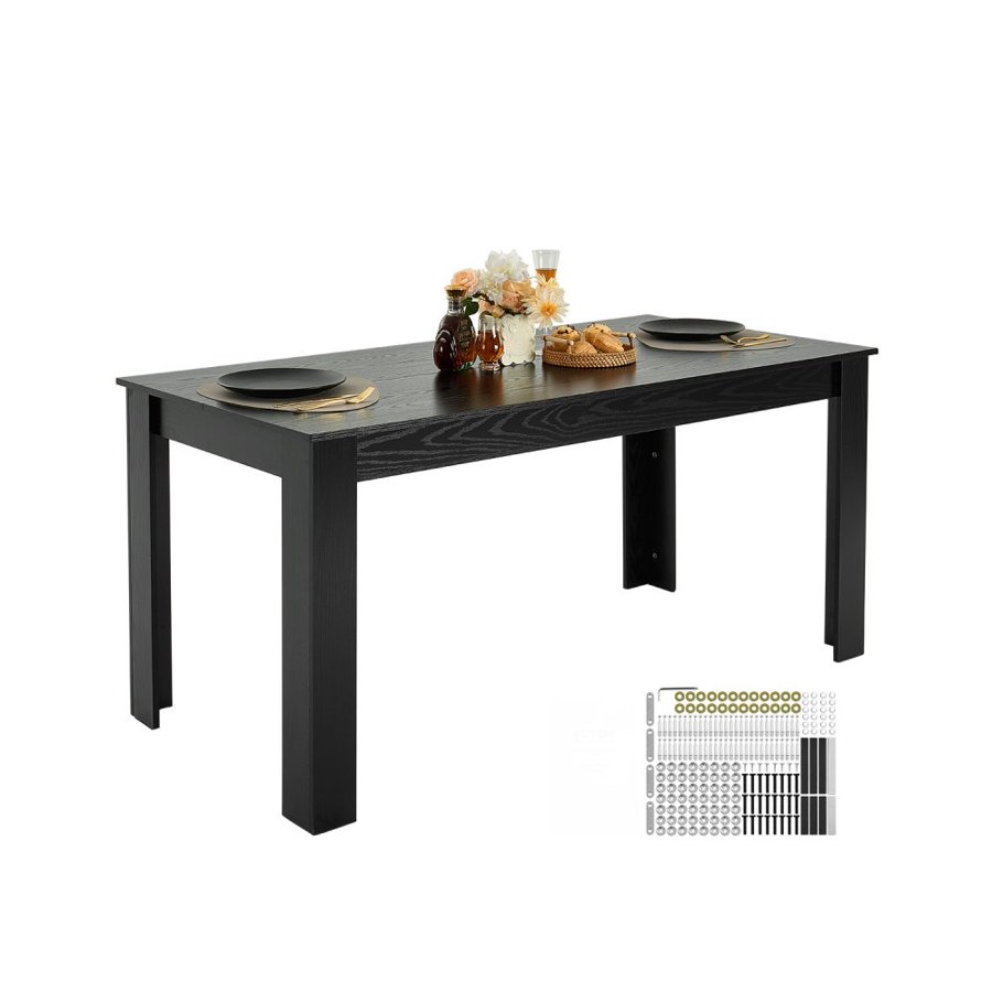 VEVOR Black Rectangle Dining Table for 6 – 63", 330 lbs Load