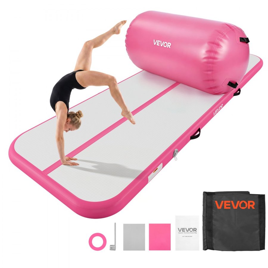 VEVOR Air Track Gymnastics Mat – 3m, 10cm Thick, Pink