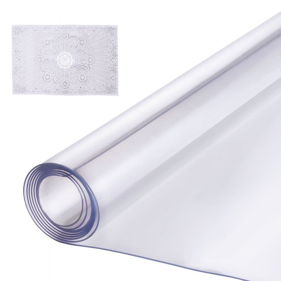 VEVOR Plastic Table Cover, 54 x 54 Inch 2.0 mm Thick Clear Table Protector, Square PVC Desk Mat, Waterproof & Easy Cleaning Desk Pad Tablecloth, for Office Dresser Dining Room Table Night Stand